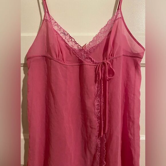 Victoria Secret Sheer Lacey Pink Camisole Top - Picture 2 of 12